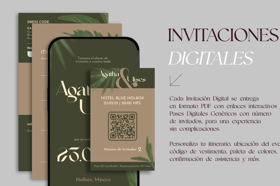 Invitaciones Digitales + Pases