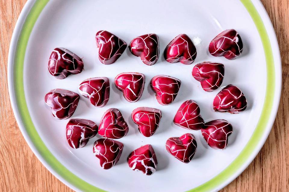Bombones de frutos rojos