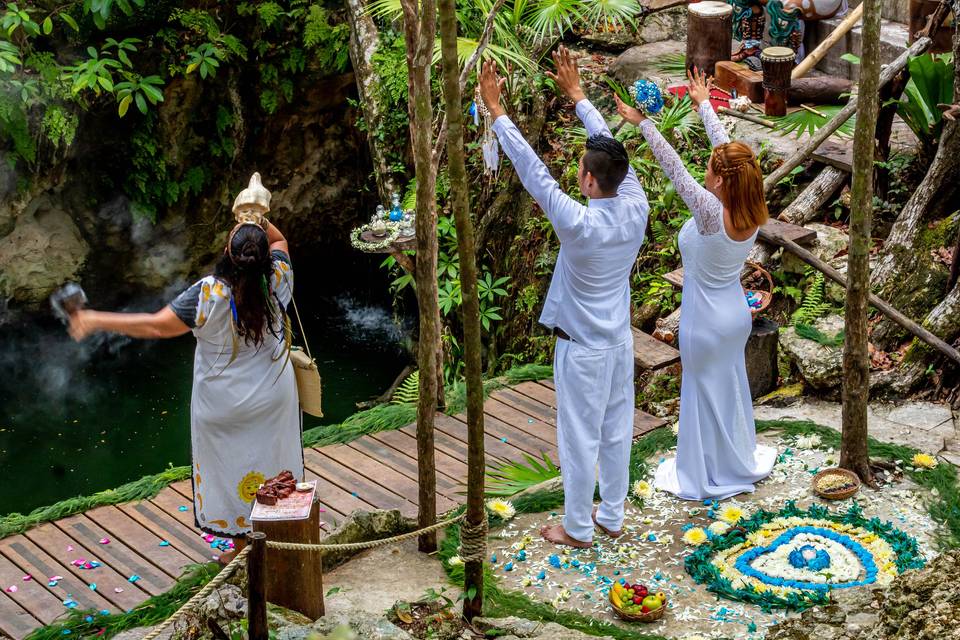 Cenote para ceremonias y celebraciones nupciales