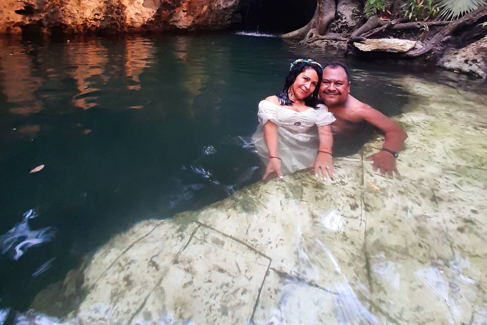 Cenote para ceremonias y celebraciones nupciales
