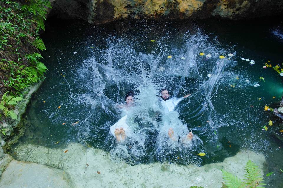 Cenote para ceremonias y celebraciones nupciales