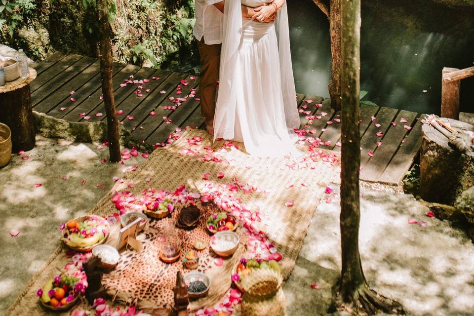 Cenote para ceremonias y celebraciones nupciales