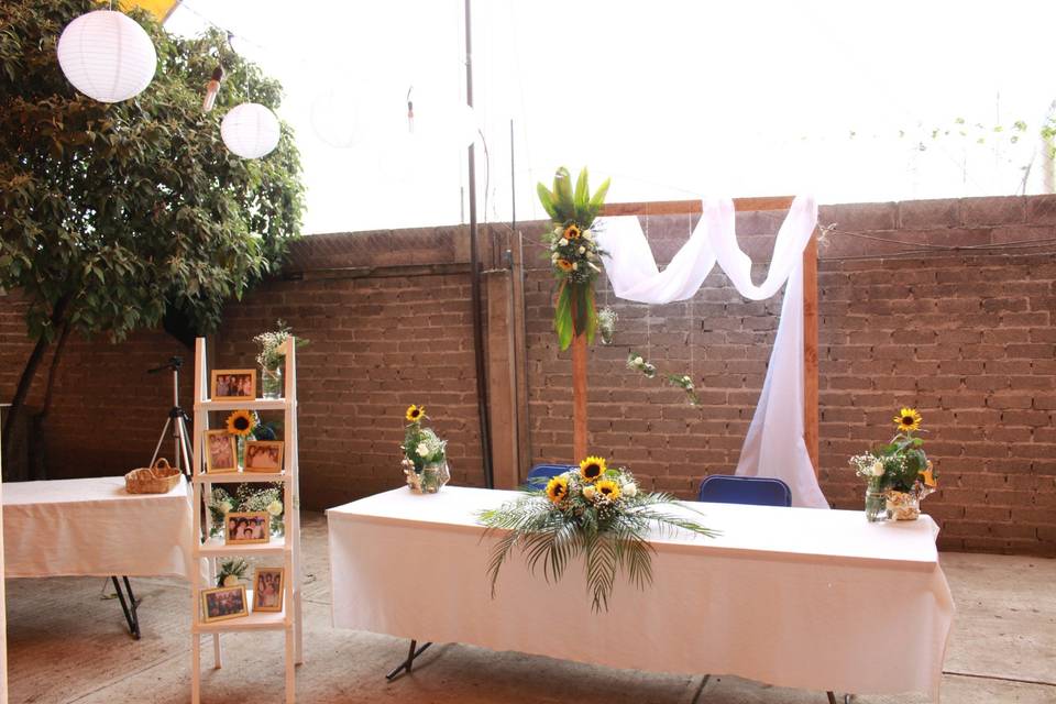 Decoración boda oro