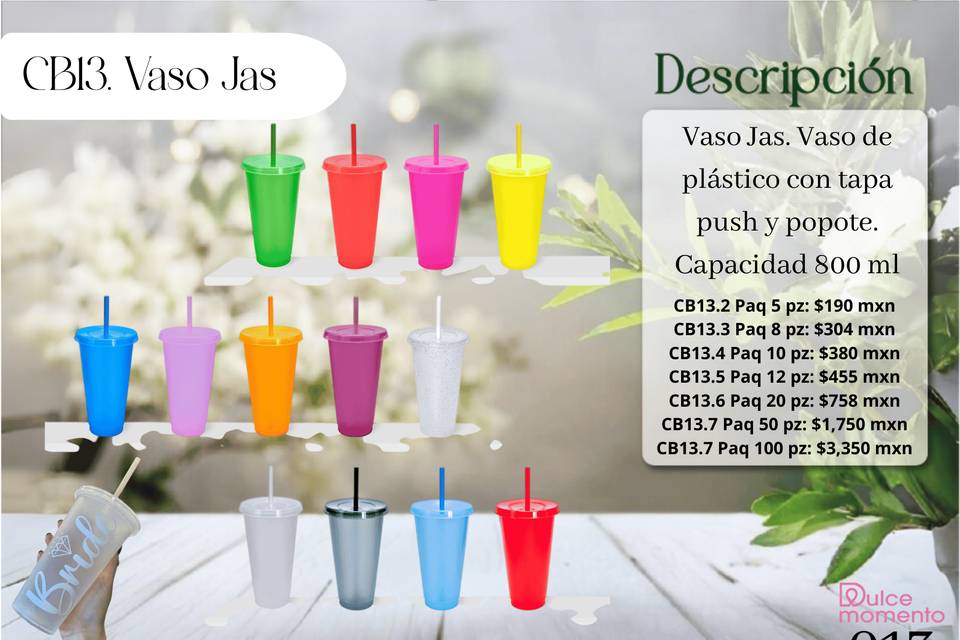 Vaso con popote