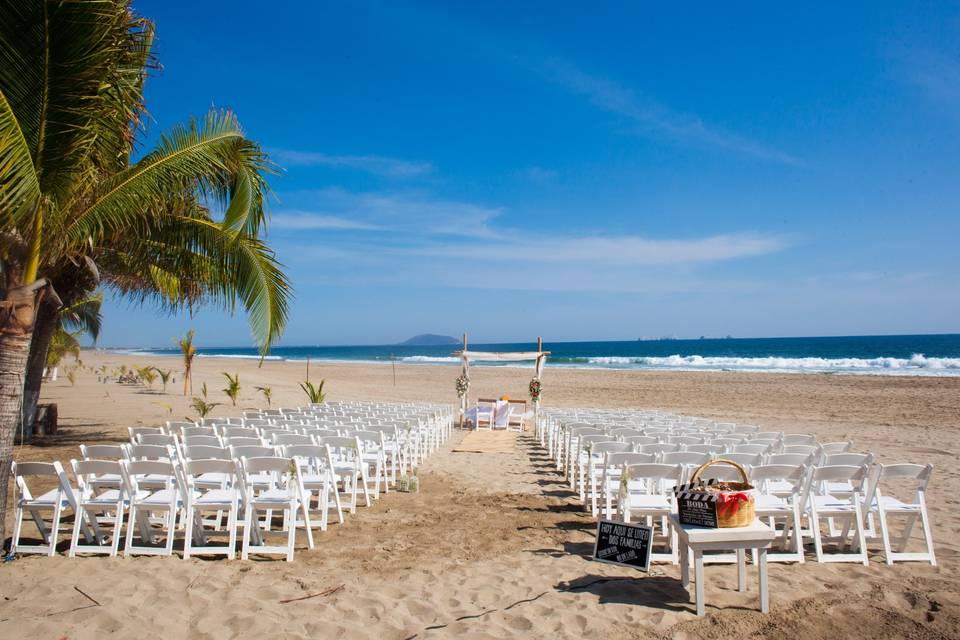 Lugar de la ceremonia playa