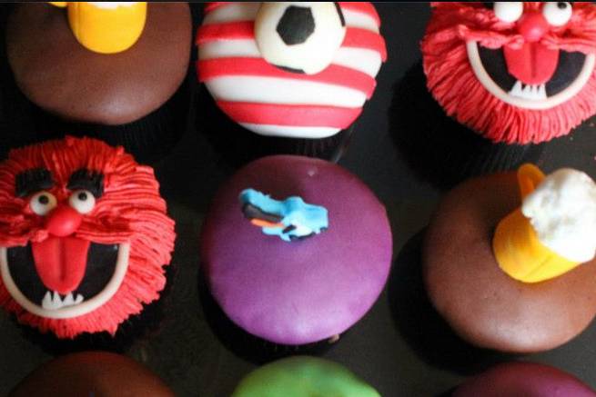 Cupcakes sobre diseño