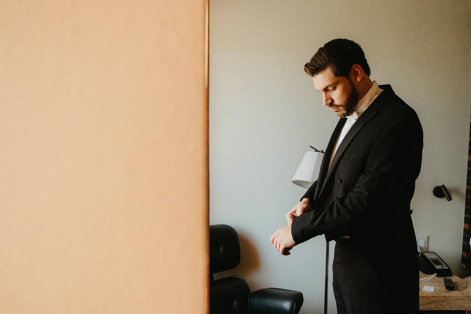 Getting ready groom