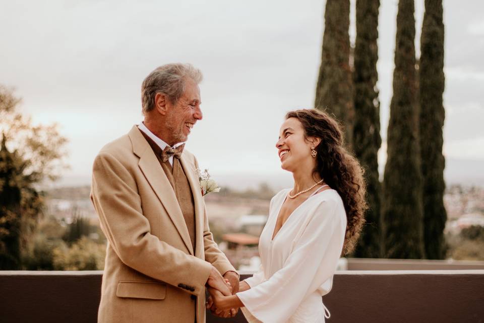 The bride and dad