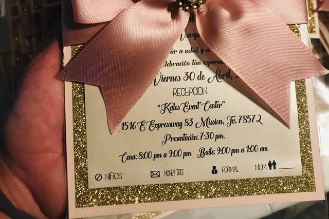 Invitación listón blush