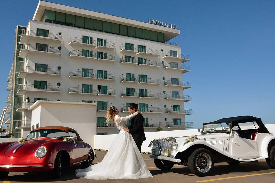 Boda en autos clásicos