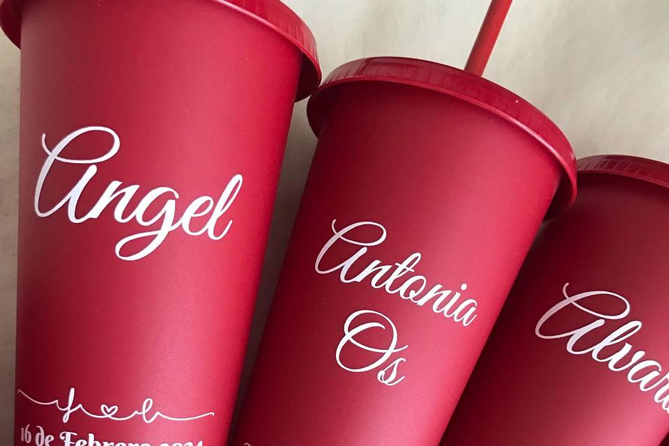 Vasos personalizados para boda