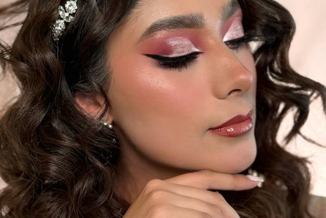 Bridal makeup tonos rosas