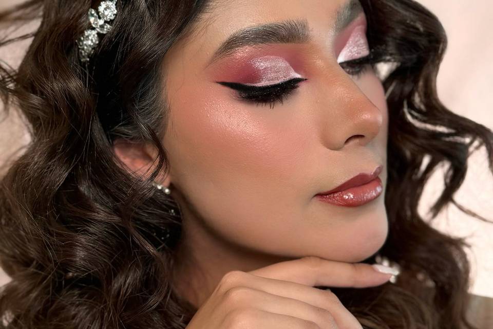 Bridal makeup tonos rosas
