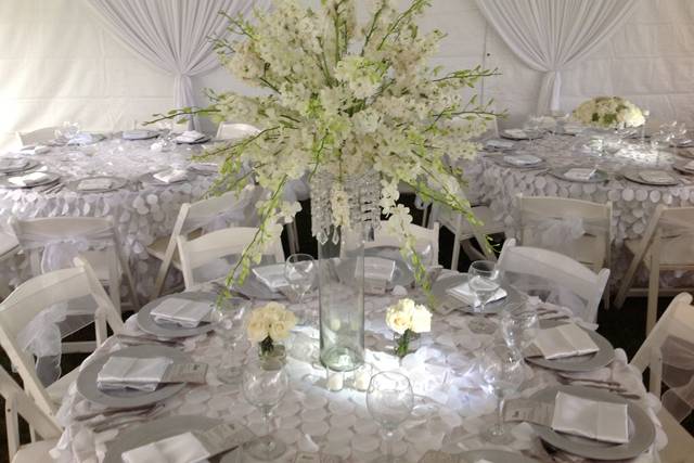 Centro de mesa white elegant