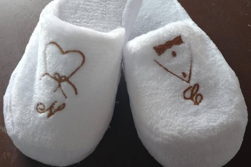 Pantuflas blancas personalizadas