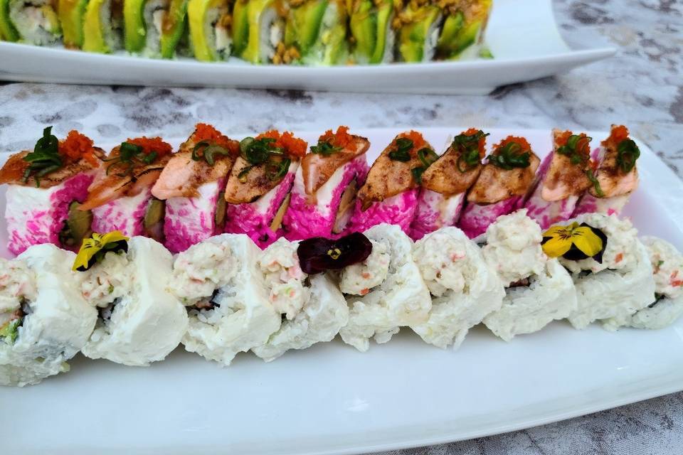 Banquete de sushi para bodas