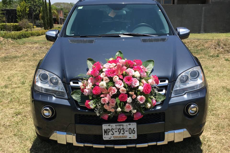 Decoración para auto novia