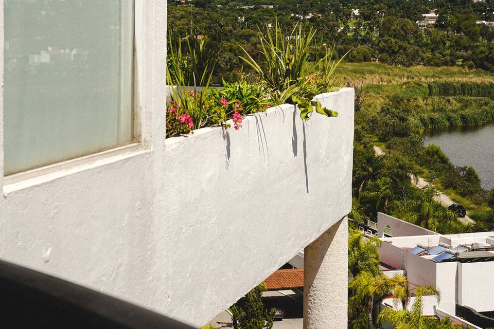 Vista al lago de terraza