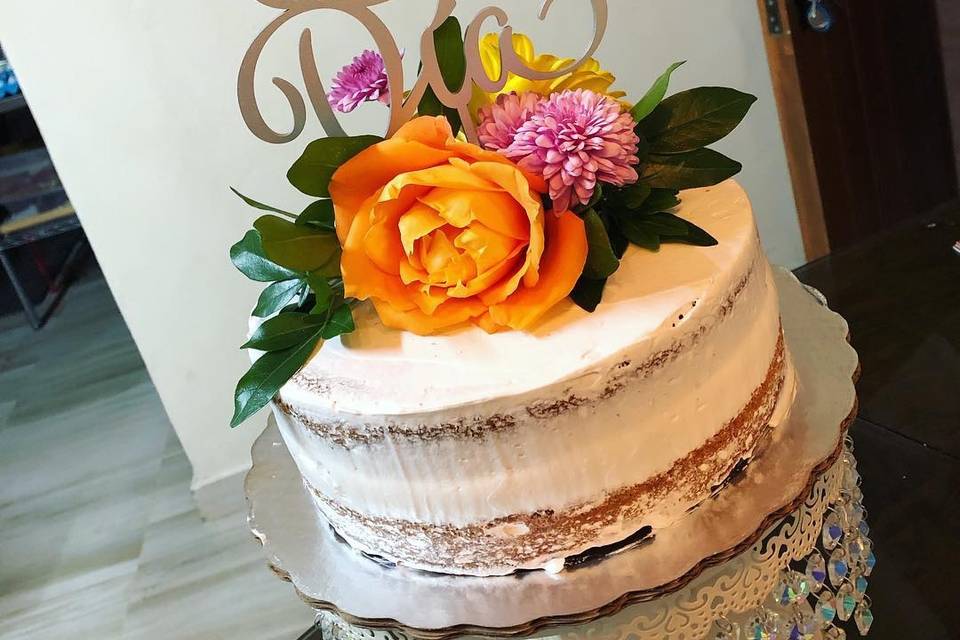 Naked cake con flores