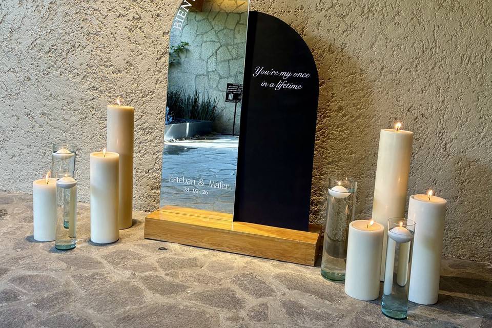 Espejo con velas