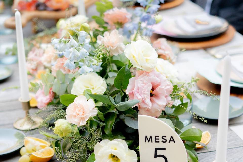 Centro de mesa estilo garden