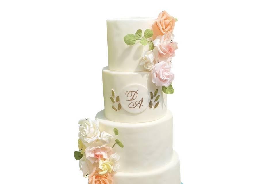 Pastel de boda para jardín