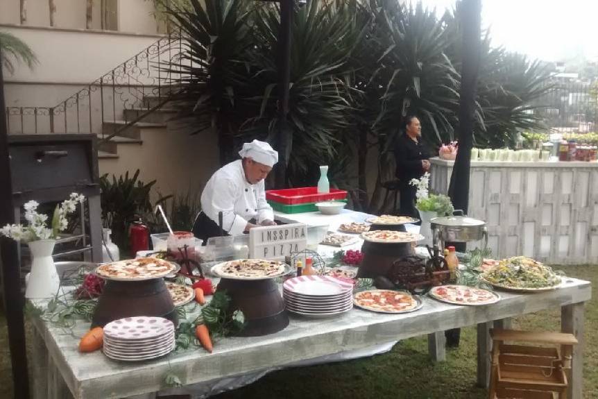 Barra de pizzas evento interlo