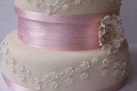 Pastel de bodas en rosa