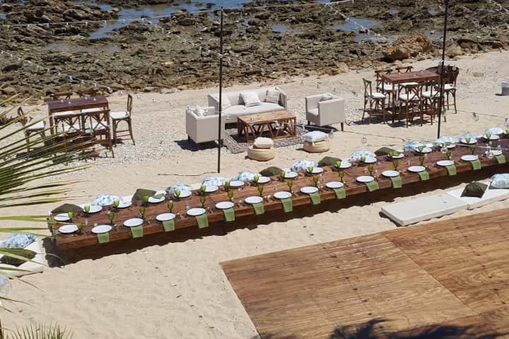 Boda boho frente al mar