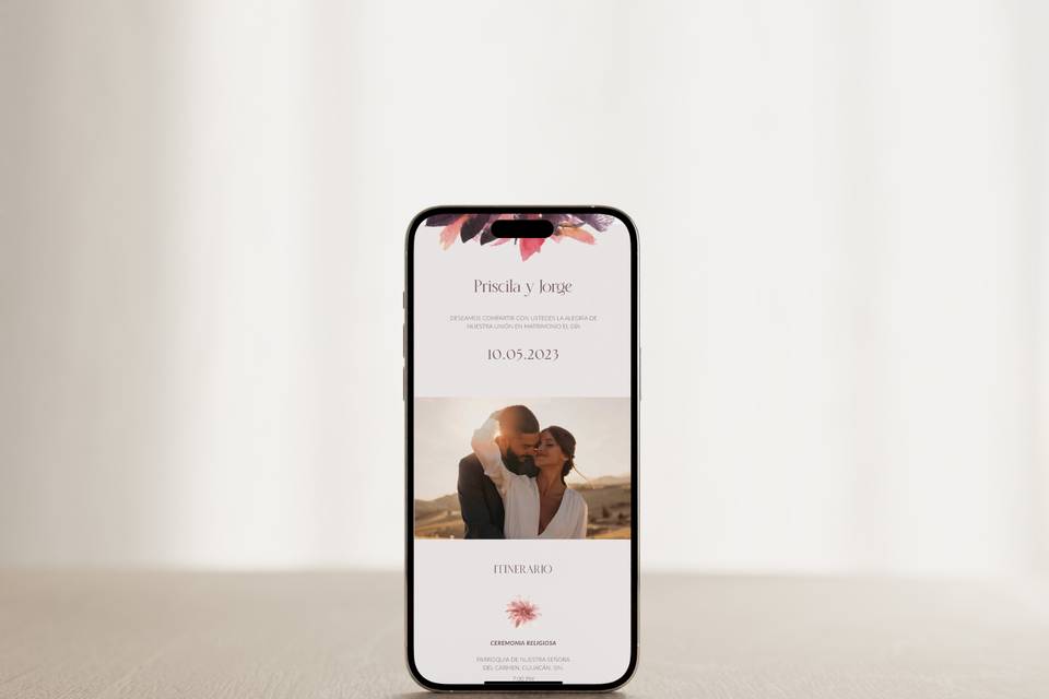 Invitación digital para boda