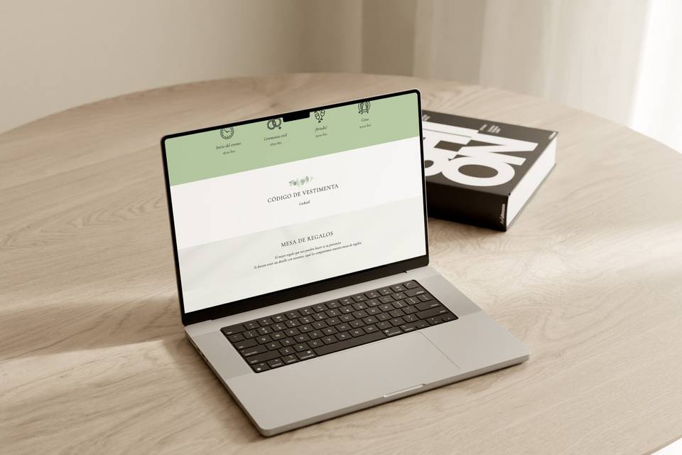 Invitación de boda en formato para ver en laptop