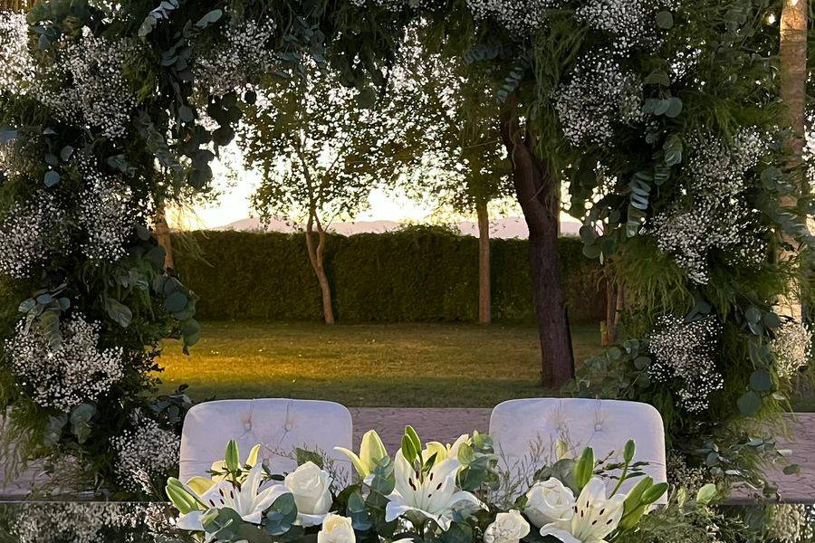 Arreglo mesa de novios