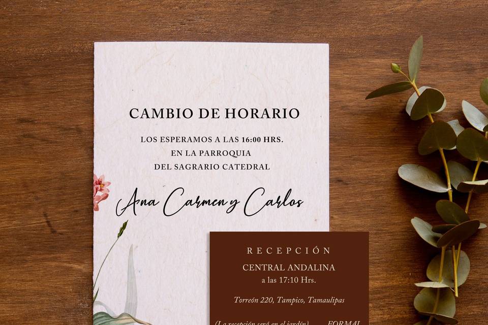 Cambios de horarios en bodas