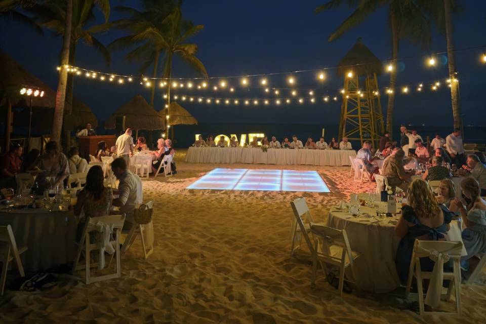 Recepcion en la playa