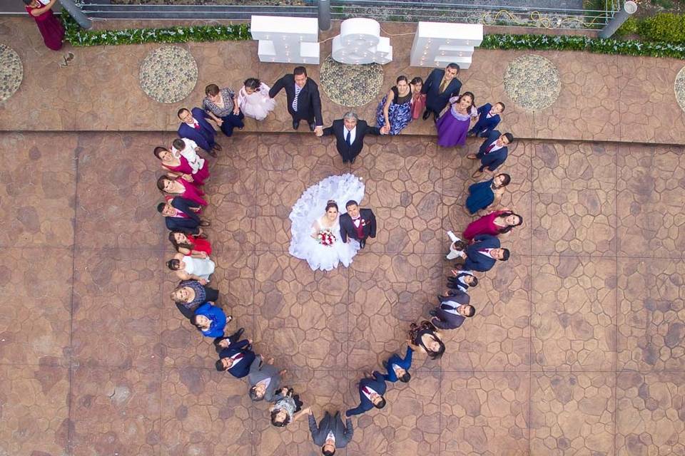 Corazón con drone