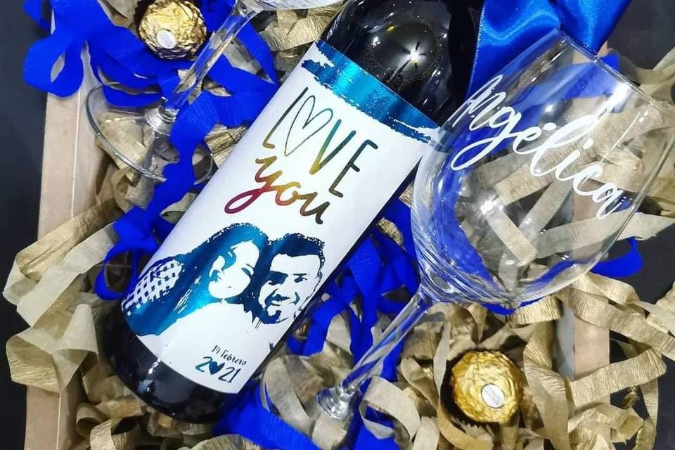 Botella azul rey