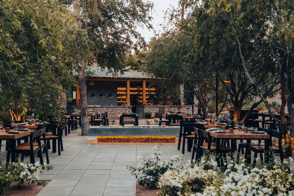 Terraza con flores