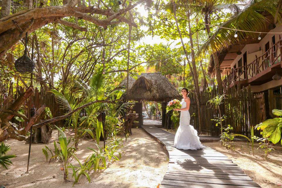 Novia en Tulum