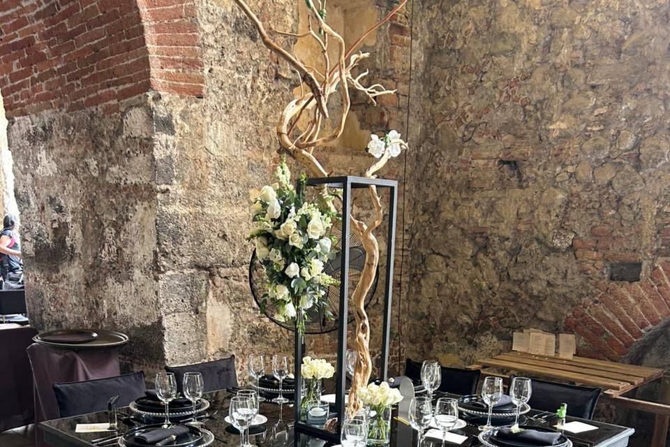 Mesa de cristal negra