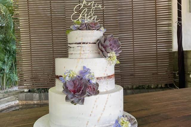 Pastel con suculentas
