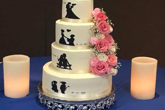 Pastel de bodas siluetas