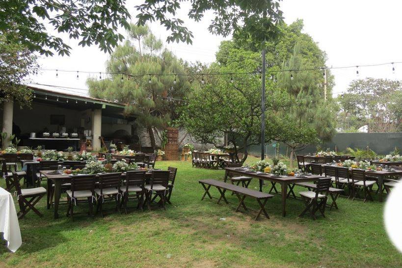 Terraza con hermoso jardín