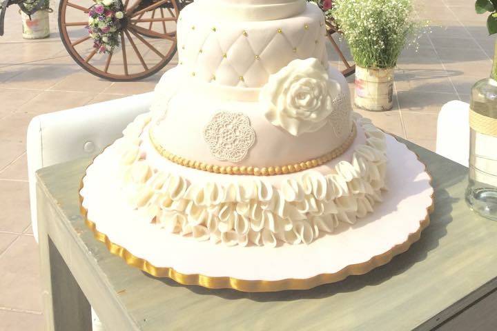 Pastel para Boda De Fondant