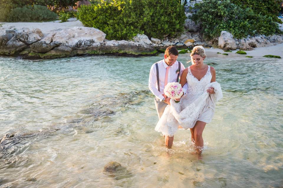 Newly weds sunset
