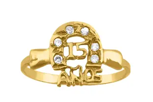 Real 14k Gold Earrings 15 Años/ Sweet 15 heart Quincenañera - Aretes oro 15  años