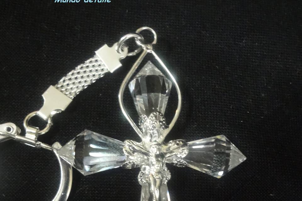 Llavero cruz de cristal