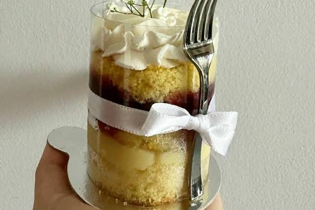 Pastel en vaso