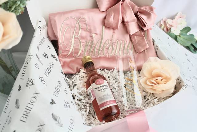 Caja para bridesmaid rosé