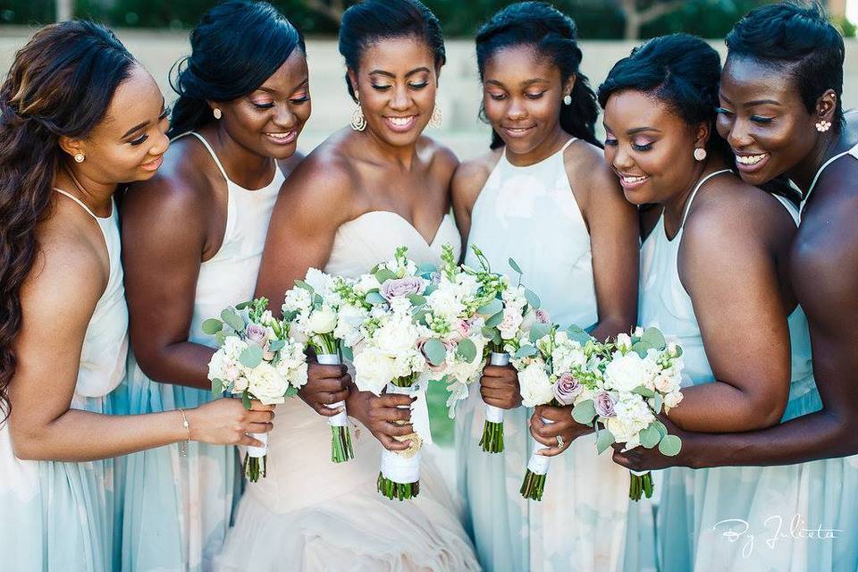 African american bridesmaids