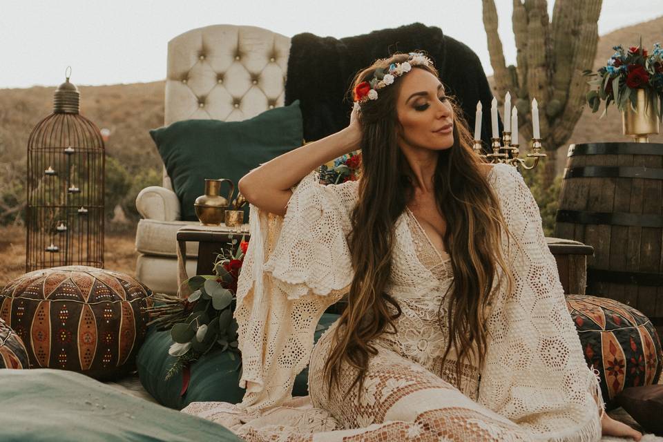 Bohemian style bride